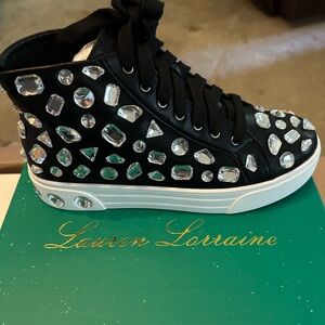 Black and Silver Rhinestone Sneakers 9